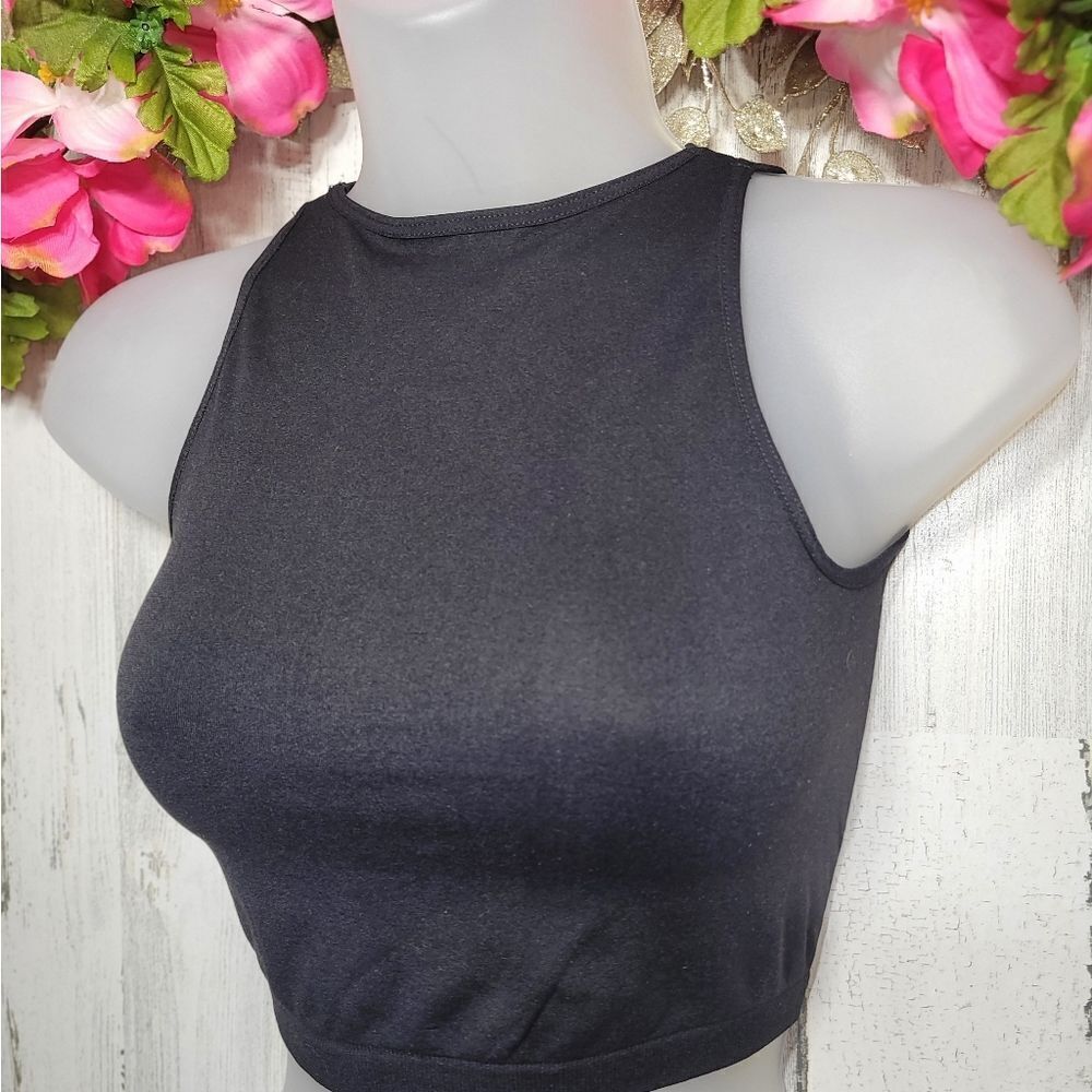 NWOT Free People Bella High Neck Crop Cami Black - Picture 9 of 12